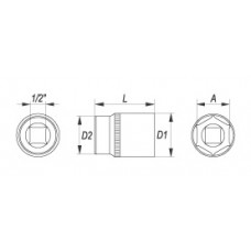 YATO Cheie tubulara hexagonala 30 mm prindere 1/2 ..